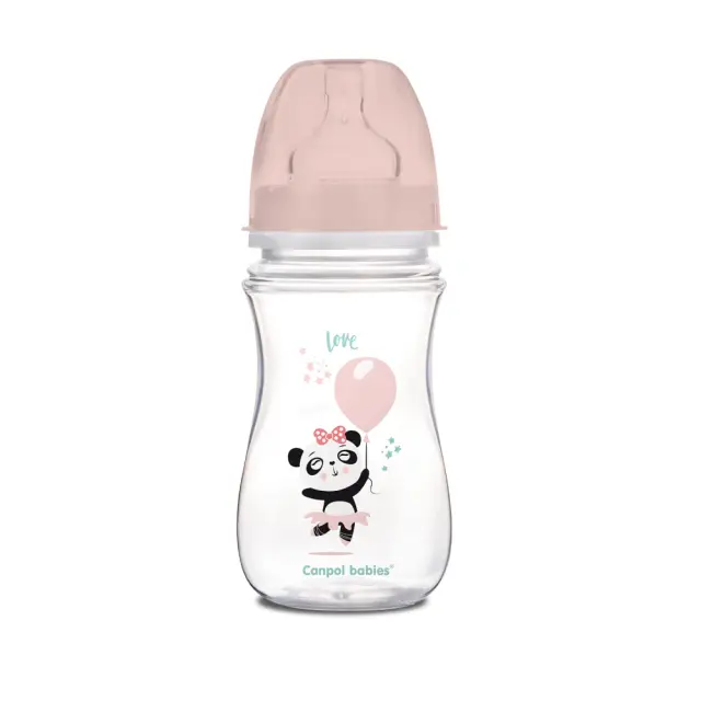Μπιμπερό Κατά των Κολικών 240ml +3m Easy Star Exotic Canpol Panda Pink 35/221