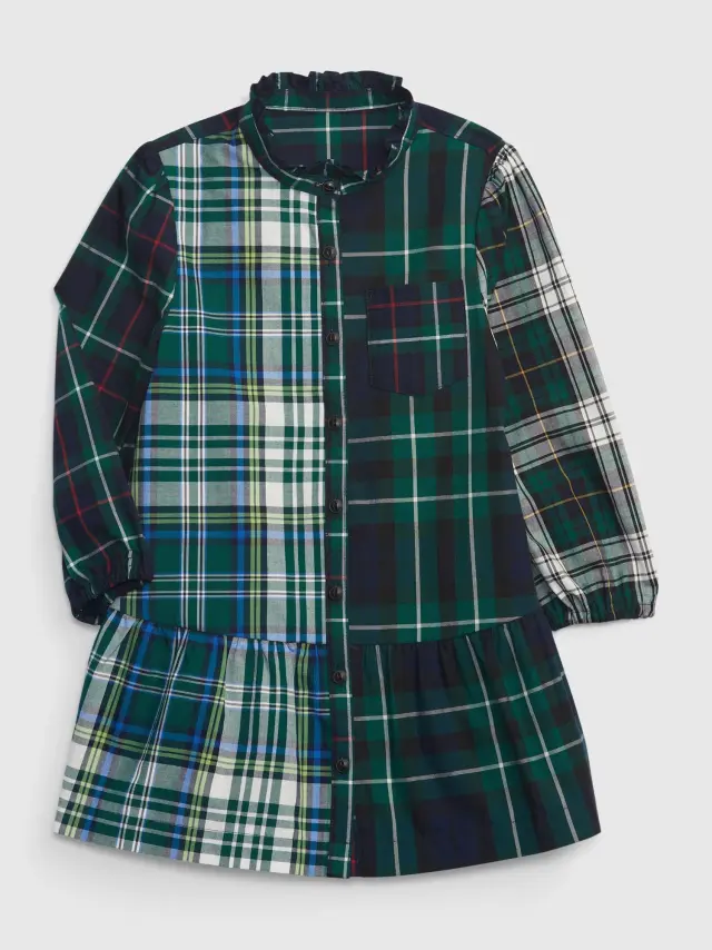 Multi Νηπιακό Mixed Καρό Φόρεμα navy blue plaid