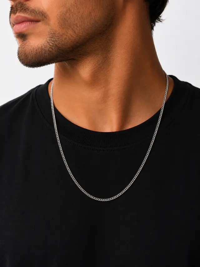 Ghetto Silver Chain Necklace 50cm