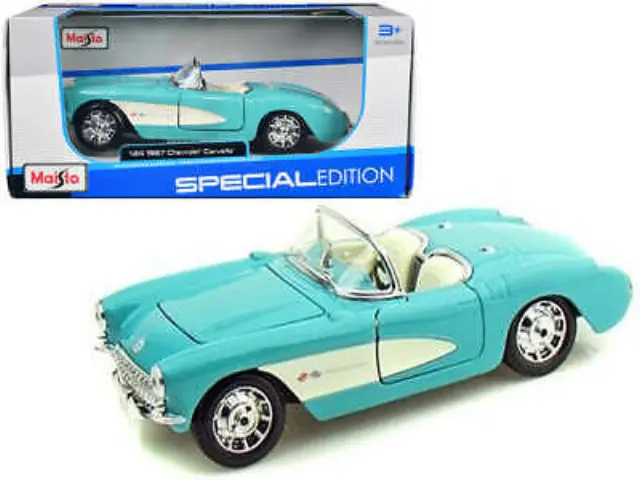 Maisto 1:24 SP. ED. 1957 Chevrolet Corvette Turquoise (48/31275) 3