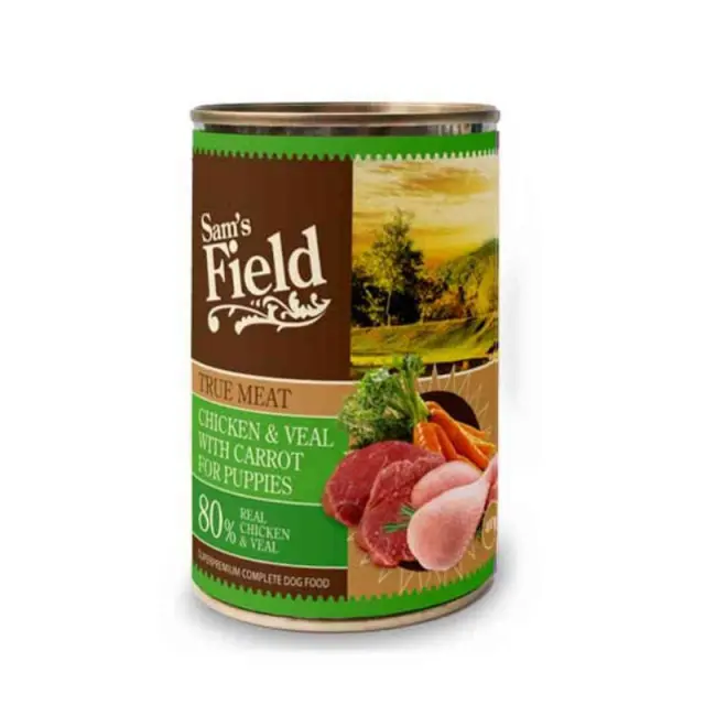 Sam's Field Κονσέρβα Σκύλου Puppy Chicken & Veal with Carrot 400gr Μονόχρωμο