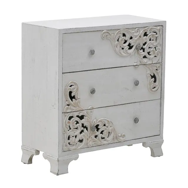 Συρταριέρα Αντικέ Λευκό Ξύλο 76x36x80cm 3-50-090-0310