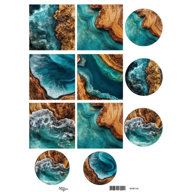 Ριζόχαρτο Maja's Memories, 30x42cm, Geo τετράγωνα και στρογγυλά σούβερ, MDR1168