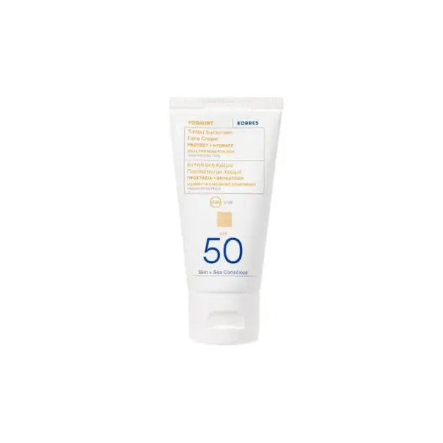 Korres Yoghurt Tinted Face SunscreenSPF50, Αντηλιακή Κρέμα Προσώπου με Χρώμα SPF 50 50ml