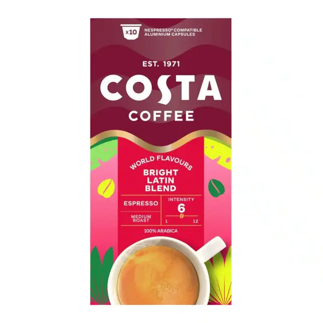 Costa Bright Latin Blend Espresso 10 τμχ | Nespresso - Λήξη 11/26