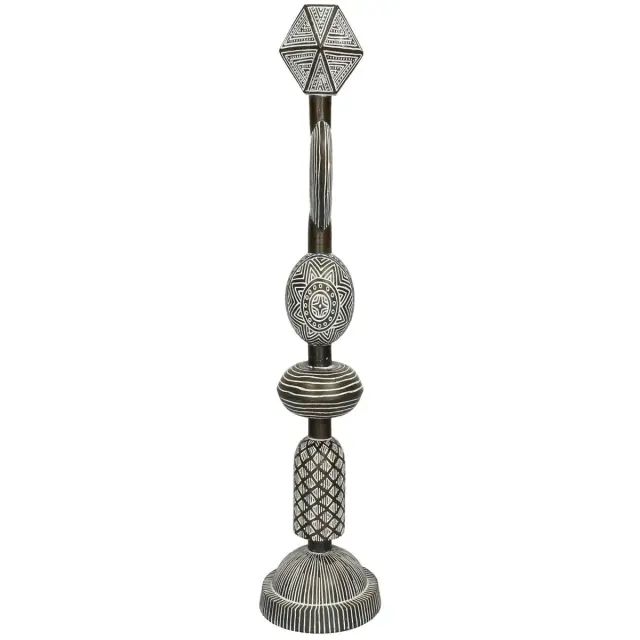 Διακοσμητικό Tribal Καφέ Polyresin 14x14x50cm 2