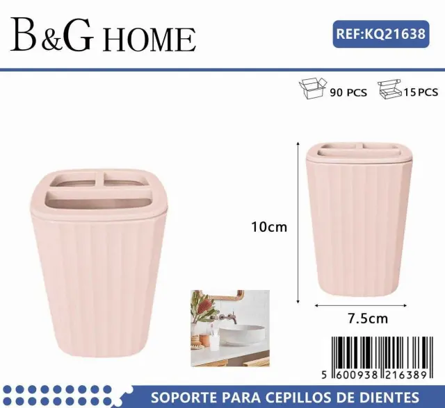 Θήκες οδοντόβουρτσας πλαστικές σε σετ 5Χ - Light Pink - 21638 2