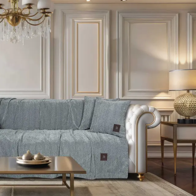 Ριχτάρι Διθέσιο 180x250 Essential Greenwich Polo Club 3947 Grey 90% Σενίλ-10% Πολυέστερ