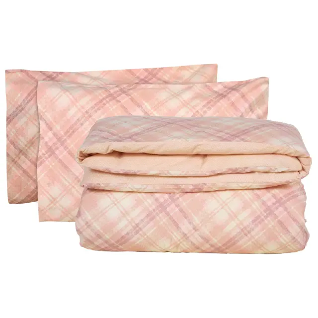 Σετ Παπλωματοθήκη 220x240 Υπέρδιπλη Flannel Das Home 9638 Nude-Ecru 100% βαμβακερό 3