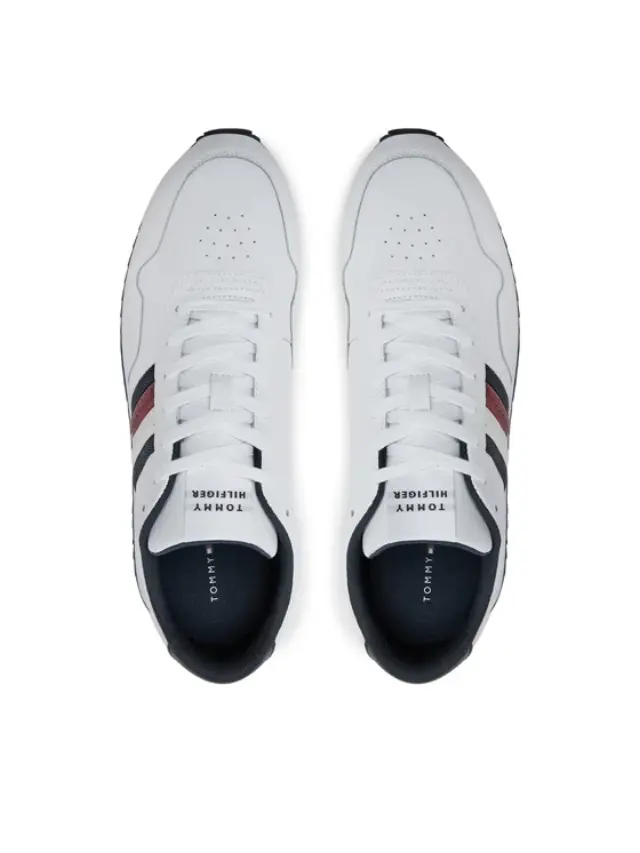 Tommy Hilfiger – Ανδρικά Sneakers Runner Evo Lth Mix Ess FM0FM05121-YBS Λευκό - 44 2