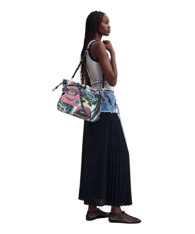 Desigual - Γυναικεία Τσάντα Ώμου Scratched Blue Lifta 26WAXA36-5016 Πολύχρωμο 2