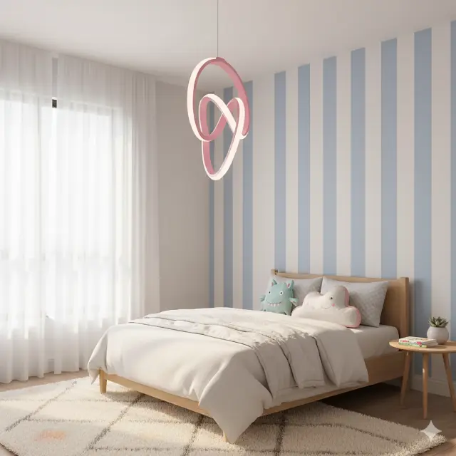 Stewehome Trend Ροζ LED Φωτιστικό Σάρκικου Μοντέρνο Σχέδιο Για Παιδικά Δωμάτια 25x25x80 cm 2