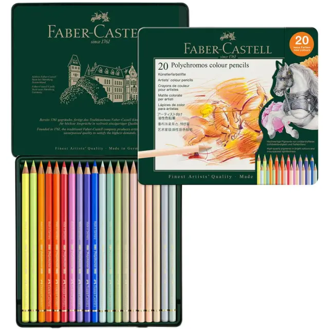 Σετ Ξυλομπογιές Faber-Castell Polychromos, 20 Νέα Χρώματα