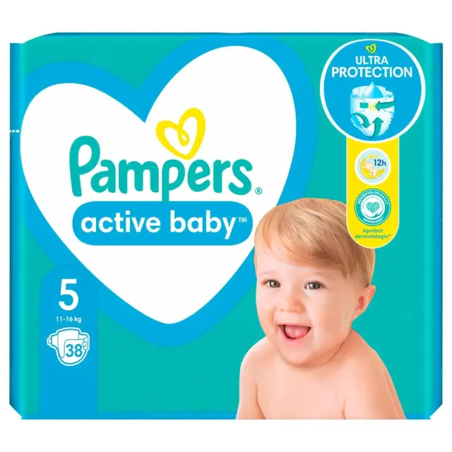 Pampers Active Baby Βρεφικές Πάνες No5 (11-16kg) 38τμχ