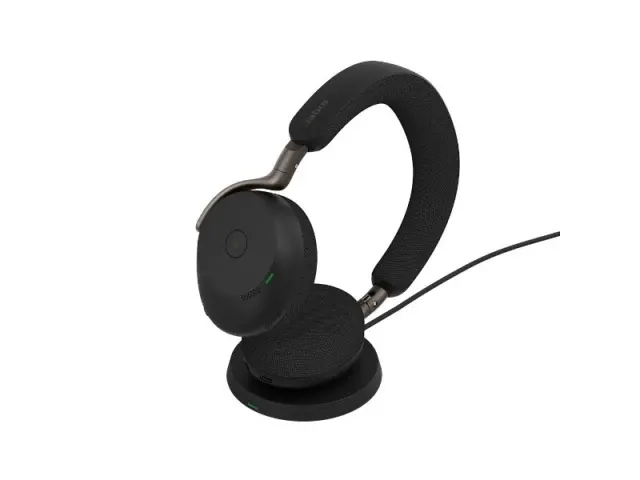 Jabra Headset Evolve3 75 MS Link390c Stereo Black with Wireless Charger (37599-999-889)
