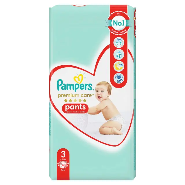 Pampers Premium Care Pants Πάνες Βρακάκι Νo3 (6-11kg) 48τμχ