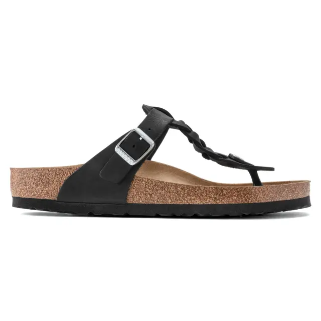 Birkenstock Σαγιονάρες Γυναικείο δέρμα Oiled Μαύρο BIR/GIZEH 1021349 BLACK