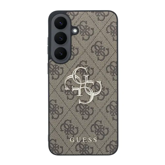 Guess PU 4G Metal Logo Case for Samsung Galaxy S26 FE Brown 3
