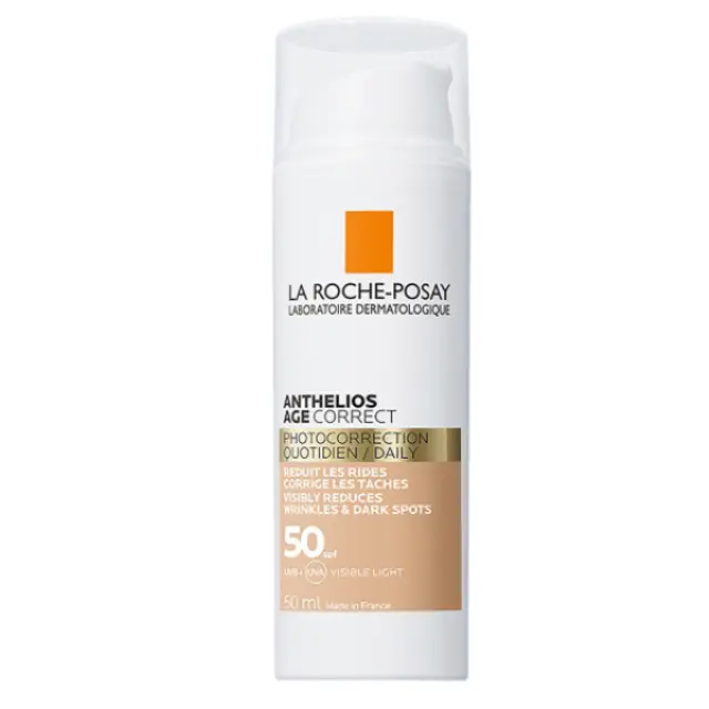 La Roche-Poche Anthelios Age Correct Tinted SPF50 Καθημερινή Aντηλιακή Kρέμα Mε Xρώμα Kατά Tων Σημαδιών Γήρανσης 50ml