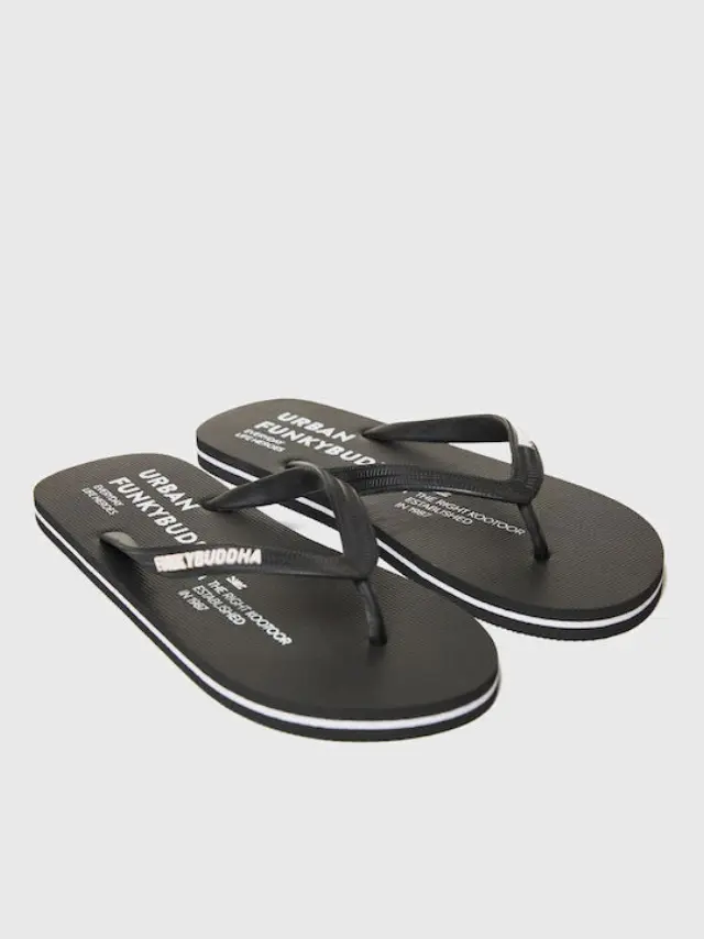 Funky Buddha Men's Flip Flops Black FBM013-008-08 - 44