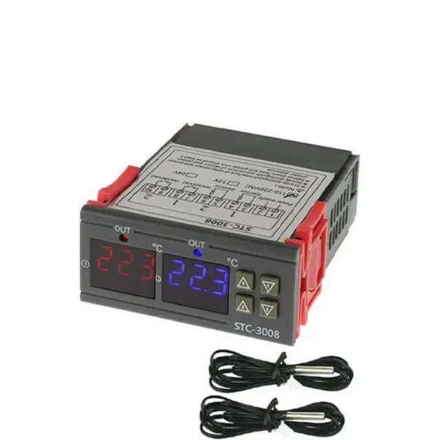 Διπλός Ψηφιακός Θερμοστάτης 3w/230v