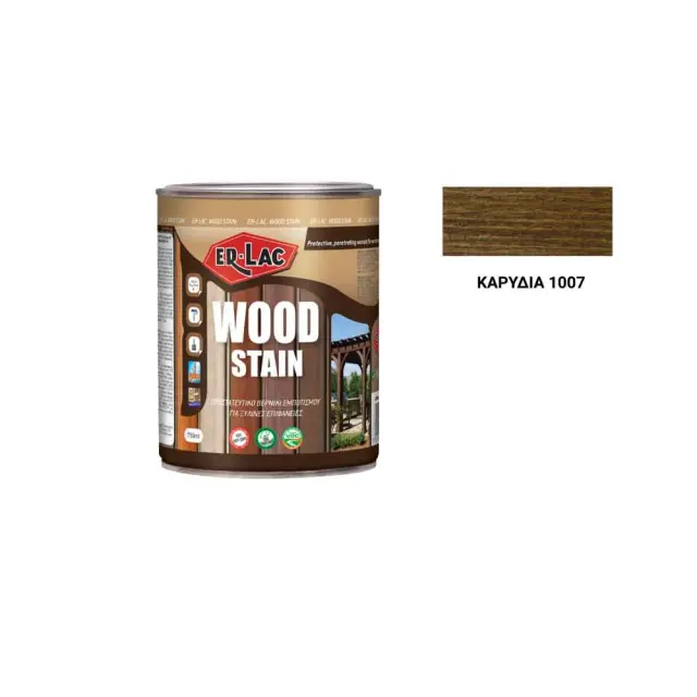 Βερνίκι Εμποτισμού Ξύλου WOOD STAIN ER-LAC, Καρυδιά Σατινέ 0,75 lt