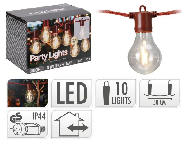 Διακοσμητικός Φωτισμός 10LED - 7.5 Μέτρα - Θερμό Λευκό LE2100340 3