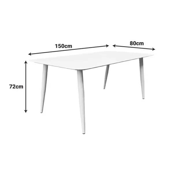 Τραπέζι Vista pakoworld σαμπανί αλουμίνιο 150x80x72εκ 3
