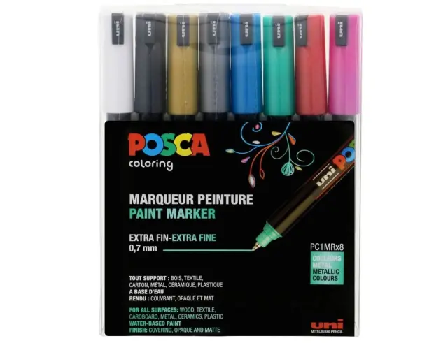 Posca PC-1MR Μεταλλικά Χρώματα Σετ των 8PC-1MR 8P SET METALLIC COLOR