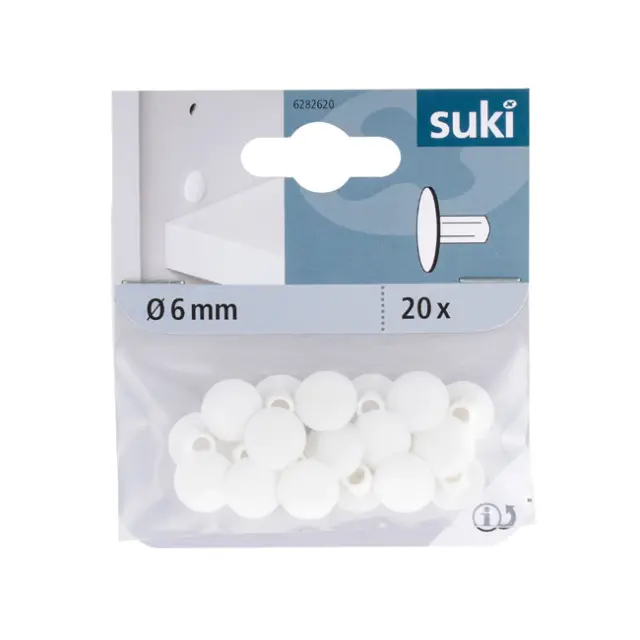 Καπάκι Λευκό Πλαστικό Φ6mm 2