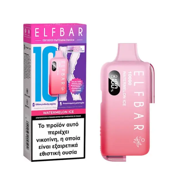 Elfbar EB10000 Refillable Kit Watermelon lce 10ml 20mg + Pod 2