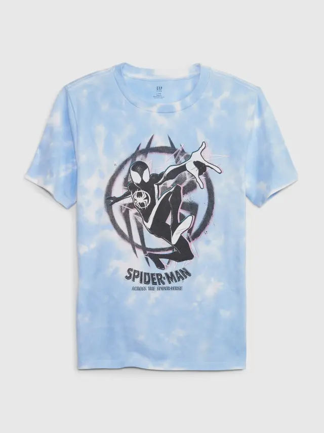Μπλε Παιδική Movie Graphic Μπλούζα spiderman tie dye - XL