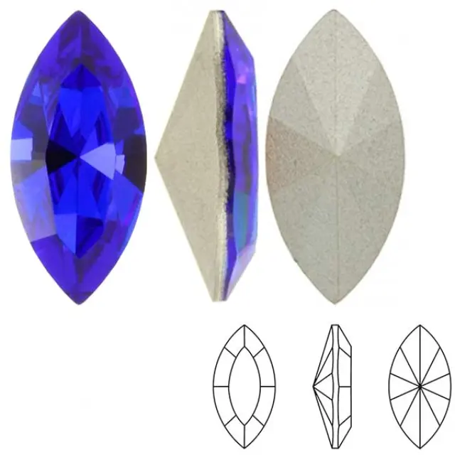 Swarovski 4228 XILION Navette Fancy Stone Majestic Blue 15x7mm - 4τεμ
