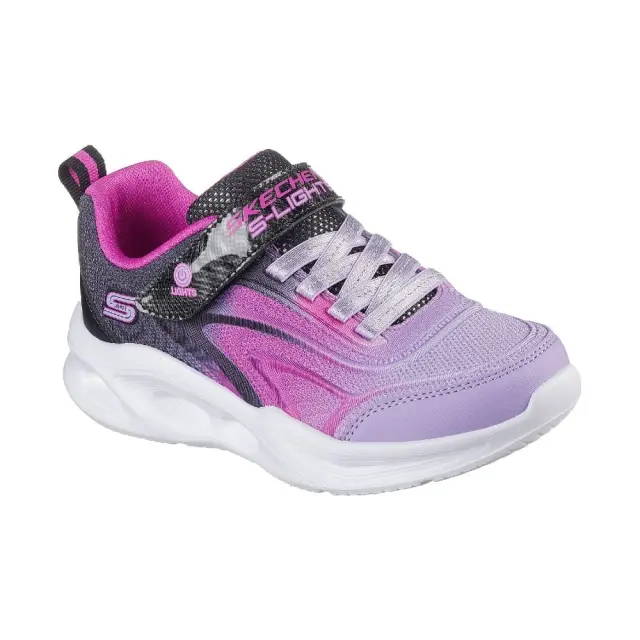 Skechers Lighted Gore & Strap Sola Glow (PS) (303713L-BKMT) - Μαύρο-Ροζ - 34 3