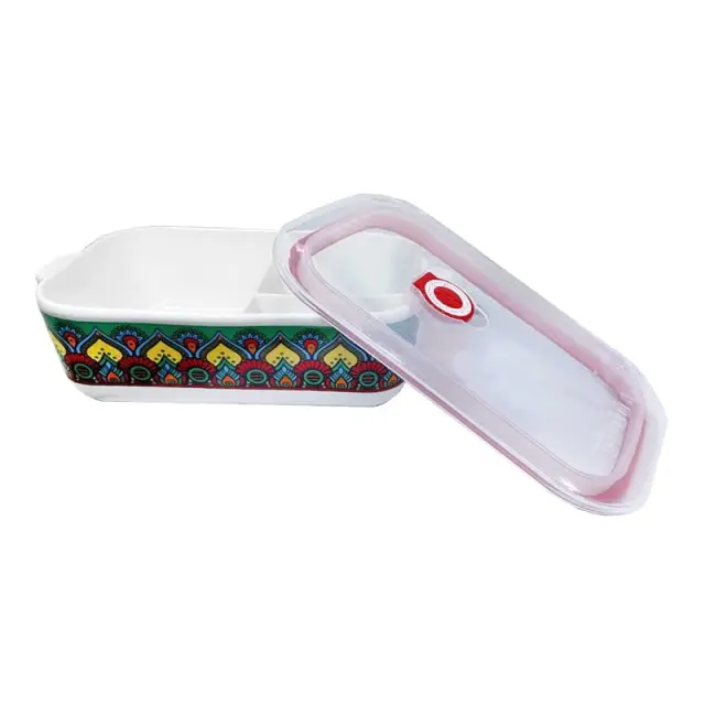 Κεραμικό Δοχείο Φαγητού 3 Θέσεων - Ceramic Split Bowl Box 97-75 2
