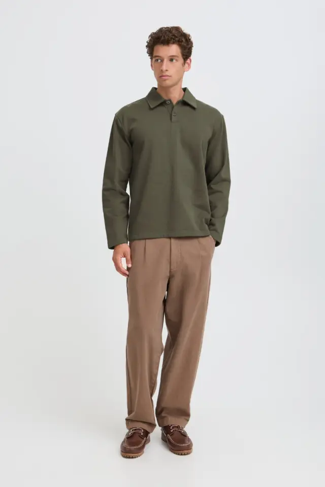 Casual Friday RAMON Φούτερ με Κουμπιά – Khaki - XXL 3