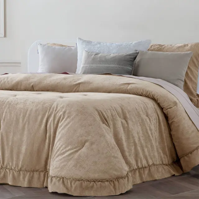 Κουβερλί + 2 μαξιλαροθήκες 100% polyester 250x270cm Joli isla arena
