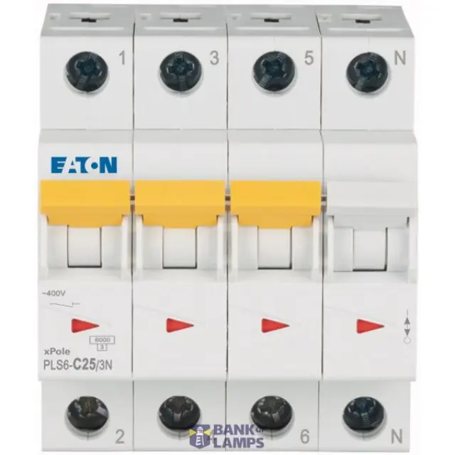 Miniature circuit breaker (MCB), 25 A, 3p+N, characteristic: C.