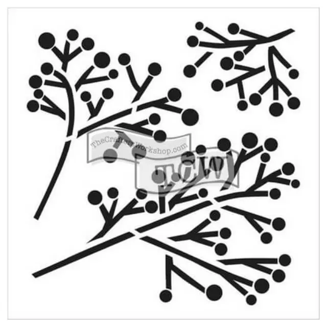 Μάσκα Stencil, Twig & Berries, 15,5x15,5cm