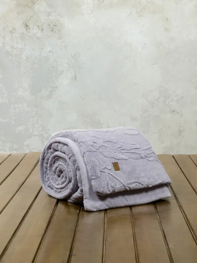 Κουβερτοπάπλωμα 240x260 King Size 720gsm Fleece-Sherpa Elara 100% Πολυέστερ- Lilac 3