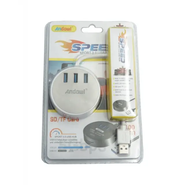ΓΡΗΓΟΡΟ ΚΕΝΤΡΟ ΥΠΟΔΟΧΩΝ USB3.0 ΚΑΙ SD ANDOWL Q-JC87