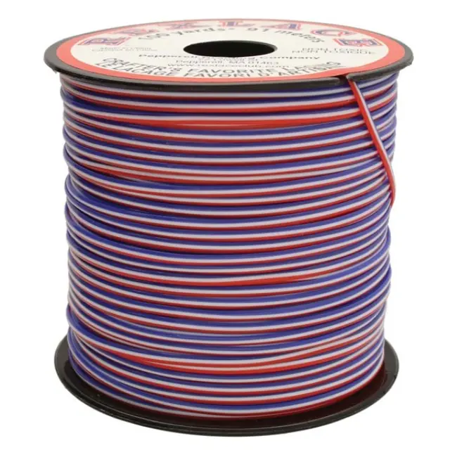 Κορδόνι Νάυλον Pepperell Rexlace Britelace 2.35x0.76mm - Treslace Red White Blue - 91m