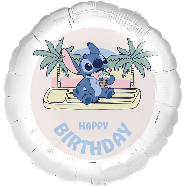 Μπαλόνι Φοιλ 17 Stitch Happy Birthday / 43 εκ