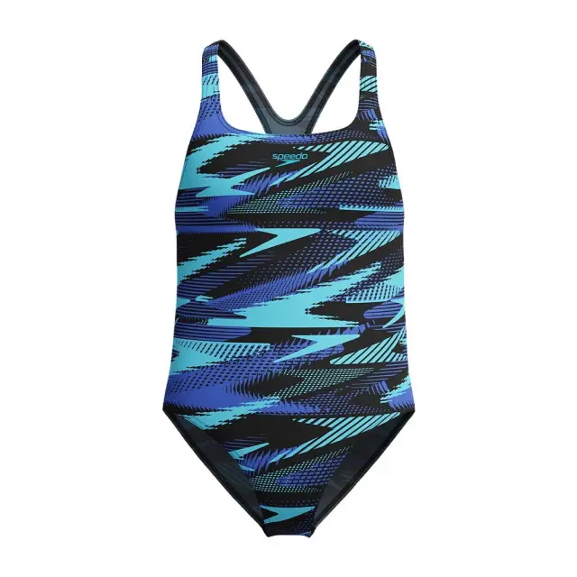 Speedo Girl's HyperBoom Allover Medalist Swimsuit Μπλε 800372818291 (Speedo) - 128