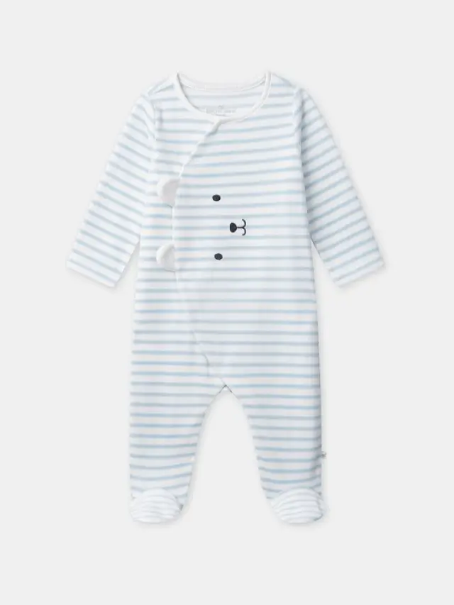 Βρεφικό Φορμάκι για Αγόρια Striped Bear ΜΠΛΕ