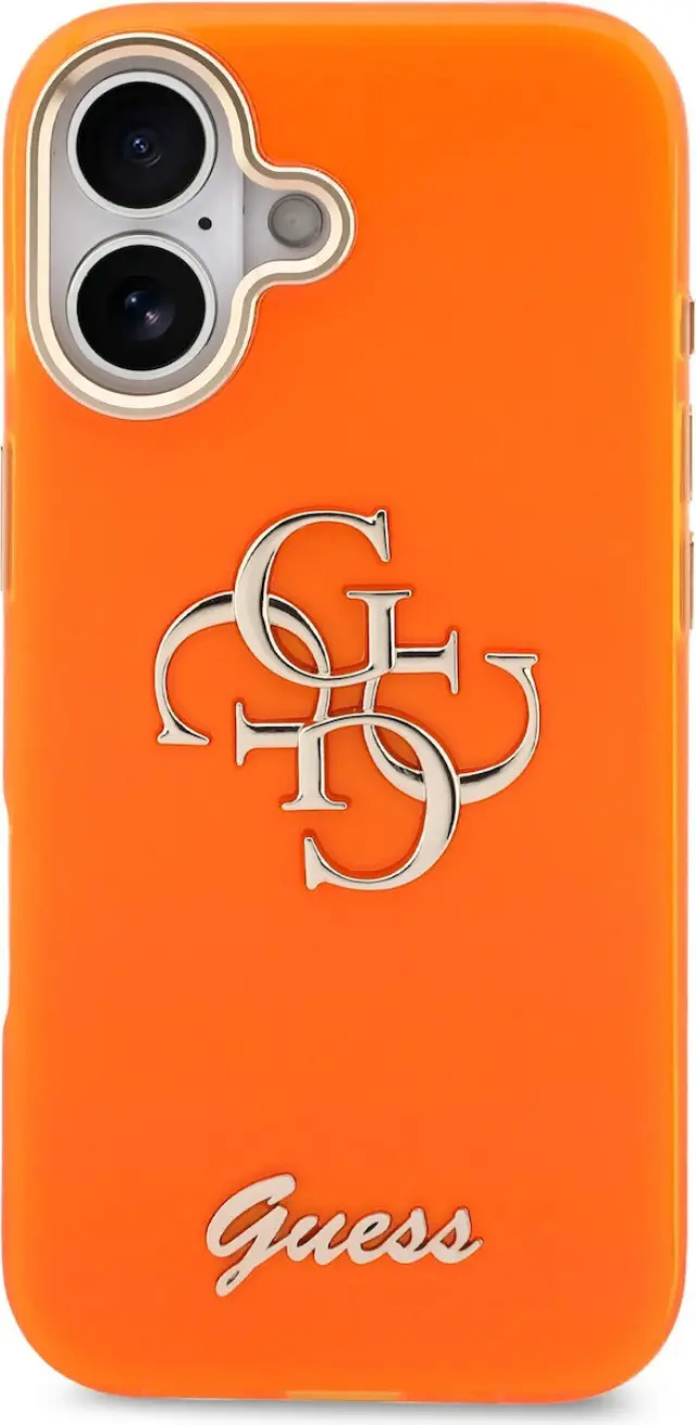 Guess IML 4G Script Metal Logo Case for iPhone 17 Orange 2