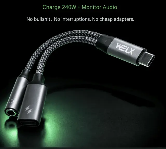 WELX C3 Splitter / USB-C - USB-C 240w – 3.5mm Audio 3