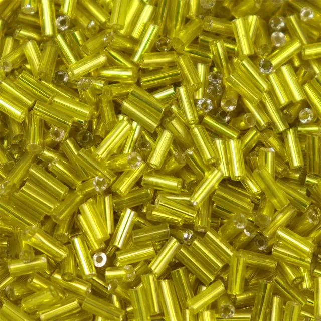 Χάντρα Glass Bugles Silver Lined Gold 5mm - 25gr