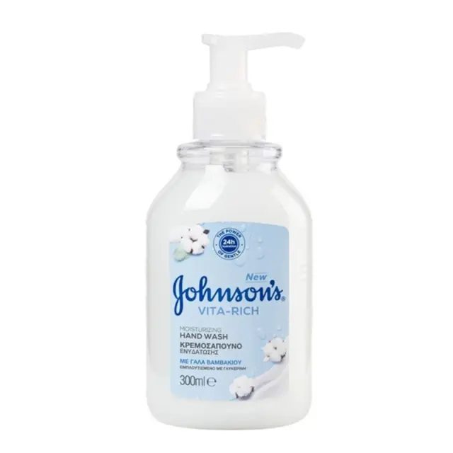 Johnson's Kρεμοσάπουνο Vita-Rich Με Γάλα Βαμβακιού 300ml