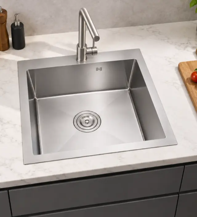 ΝΕΡΟΧΥΤΗΣ ΤΕΤΡΑΓΩΝΟΣ ΑΝΟΞΕΙΔΩΤΟΣ FINETTO 50Χ50Χ22CM ΣΑΤΙΝΕ 2